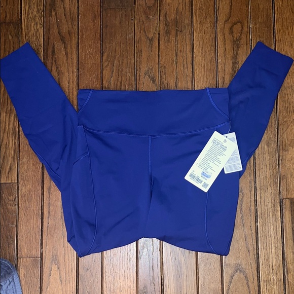 Lululemon Fast and Free Leggings w/ Pockets 28” Deep Sea Blue Size 10 NWT - Picture 3 of 9